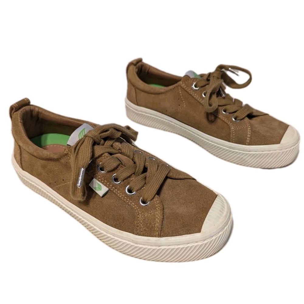 Cariuma Unisex Women's 5.5 Men's 4 OCA Low Top Suede Sneakers Shoes Camel Brown